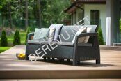 Диван пластиковый Корфу Макс (Corfu love seat max) графит2